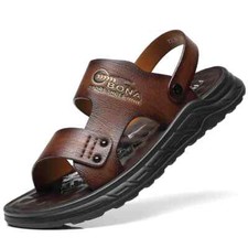 Casual Sandals for Men Summer Super Fiber Leather Non slip Casual Beach Shoes