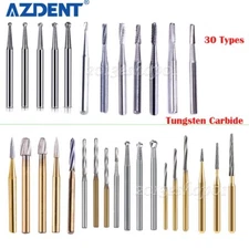 AZDENT Dental FG Tungsten Carbide Burs Dills Round Type For High Speed Handpiece