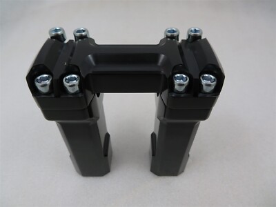 RISER SET 5'' RISE HANDLEBAR BLACK BILLET MUSCLE HARLEY THREADED 1/2-13 MOUNT