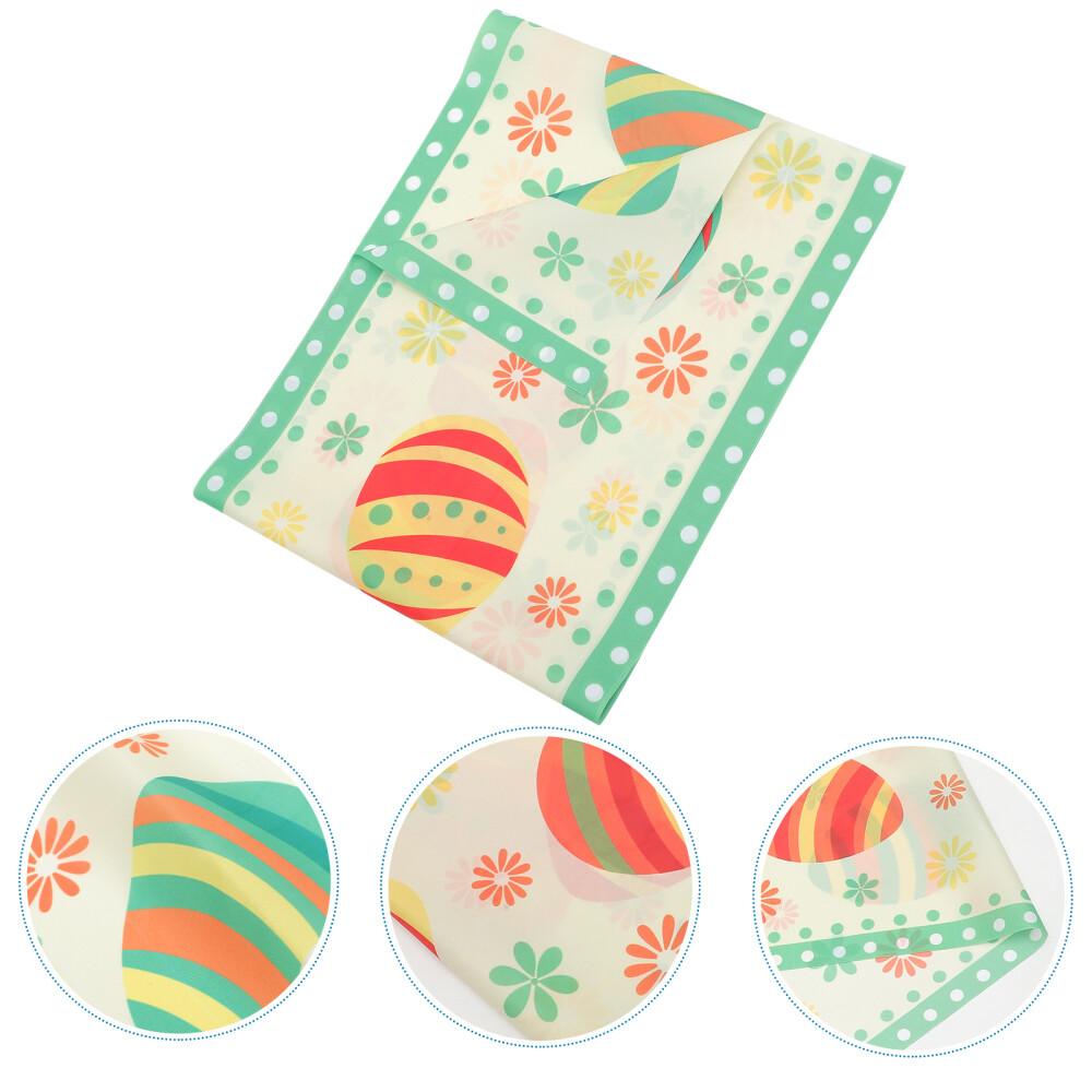 Easter Table Runner Polyester Cloth Banquet Flowers Decor Linen