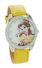 Disney princess Belle Women's yellow Strap Crystal Accented Analog Watch PRS529