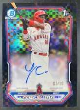 2026 Bowman Yojancel Cabrera 1st Chrome Auto Black X-Fractor /10 Prospect Angels