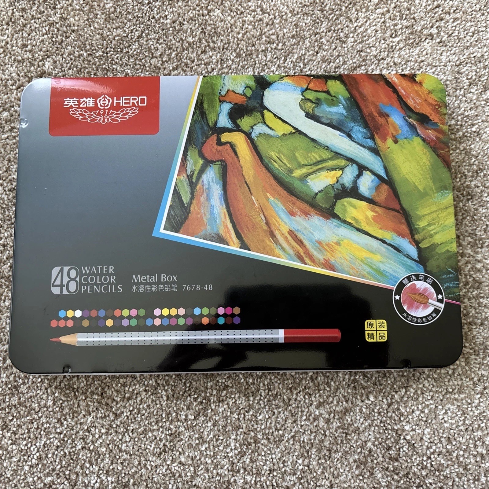 Hero Water Color Pencils, Set Of 48 In Metal Box, New