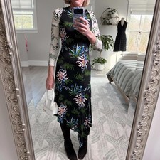 Kenzo Floral Print Long Sleeve Asymmetric Dress Size S