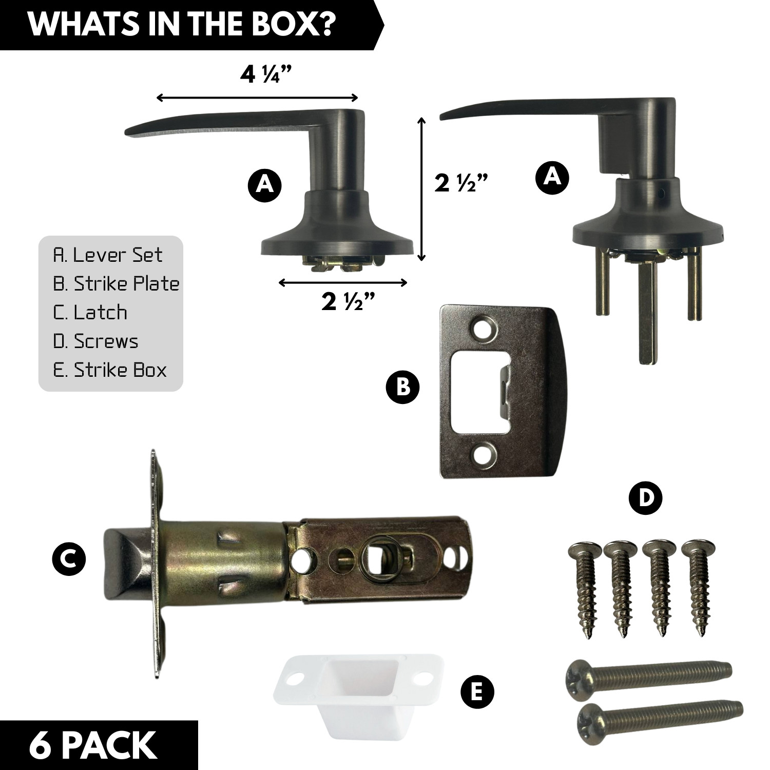 10 Pack Brushed Nickel Door Handles Passage Door Levers, Heavy Duty Closet/Hallw