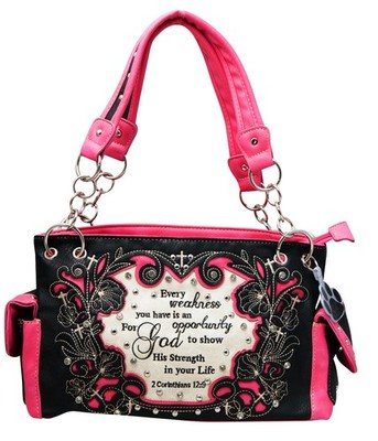 Western Purse Cross Bible Scripture Verse Concealed Carry Religious Cowgirl