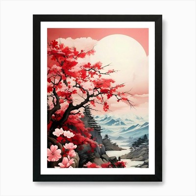 Asian Landscape Art Print Framed Wall Art Poster Canvas Print Picture