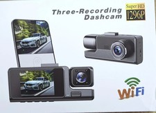 Dash Cam Auto WIFI 3 Telecamere Full HD Dvr 1296p App Smartphone - Miniatura 1