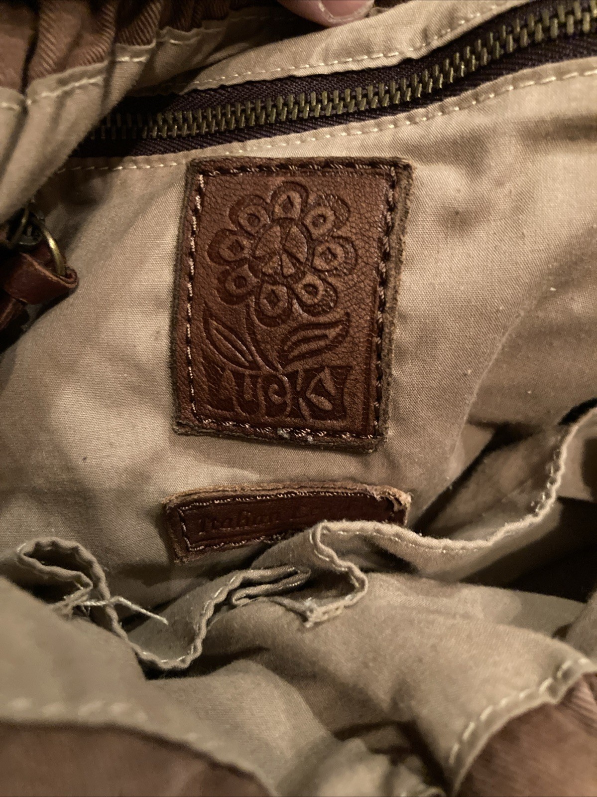 Lucky Brand Patchwork Large Hobo Bag Handbag Leat… - image 11