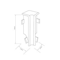 Innenecke 6Cm Eiche Anthrazit Egger Kubisches Profil 2, Eckverkleidung