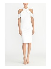 RACHEL ROY Womens White Sleeveless Midi Sheath Cocktail Dress Size: S