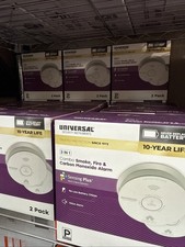 2-Pack 10-Year Battery Smoke, Fire and Carbon Monoxide Detector Alarm with Voice