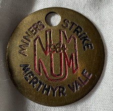 South Wales Merthyr Vale Colliery - 1984 Miners Strike Lodge Token / Check