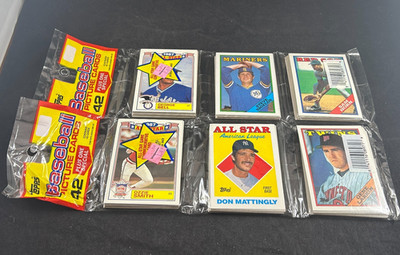 1988 TOPPS BASEBALL 2 RACK PACK LOT - MATTINGLY OZZIE SMITH ALL-STAR TONY GWYNN
