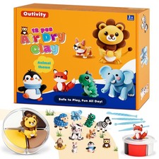 Dry Clay Kit for , 12 Animal Crafts Modeling Clay Model , Clay Kits with Scul...