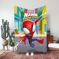 Spidey And His Amazing Friends Blanket, Disney Spider Man Custom Fleece Blanket