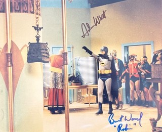 Adam West Burt Ward signed 8x10 Robin Batman TV Show