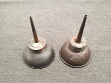 Vintage car or truck accessory Ford oil cans pair antique auto part