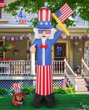 7 Ft Uncle Sam Patriotic LED Inflatable 4th Of July Outdoor Decoration Clearance