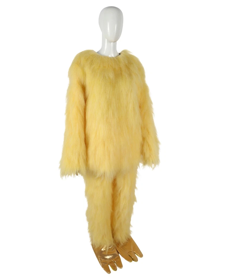 Disfraz de mascota monstruo amarillo unisex, máscara y paquete, traje peludo de felpa de cuerpo completo Foto 3 de 4