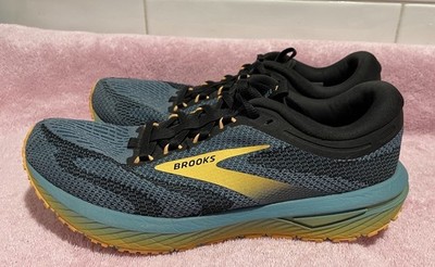 Brooks Revel 7 Men's Running Shoes Blue Yellow Mesh Breathable Comfort Size 8