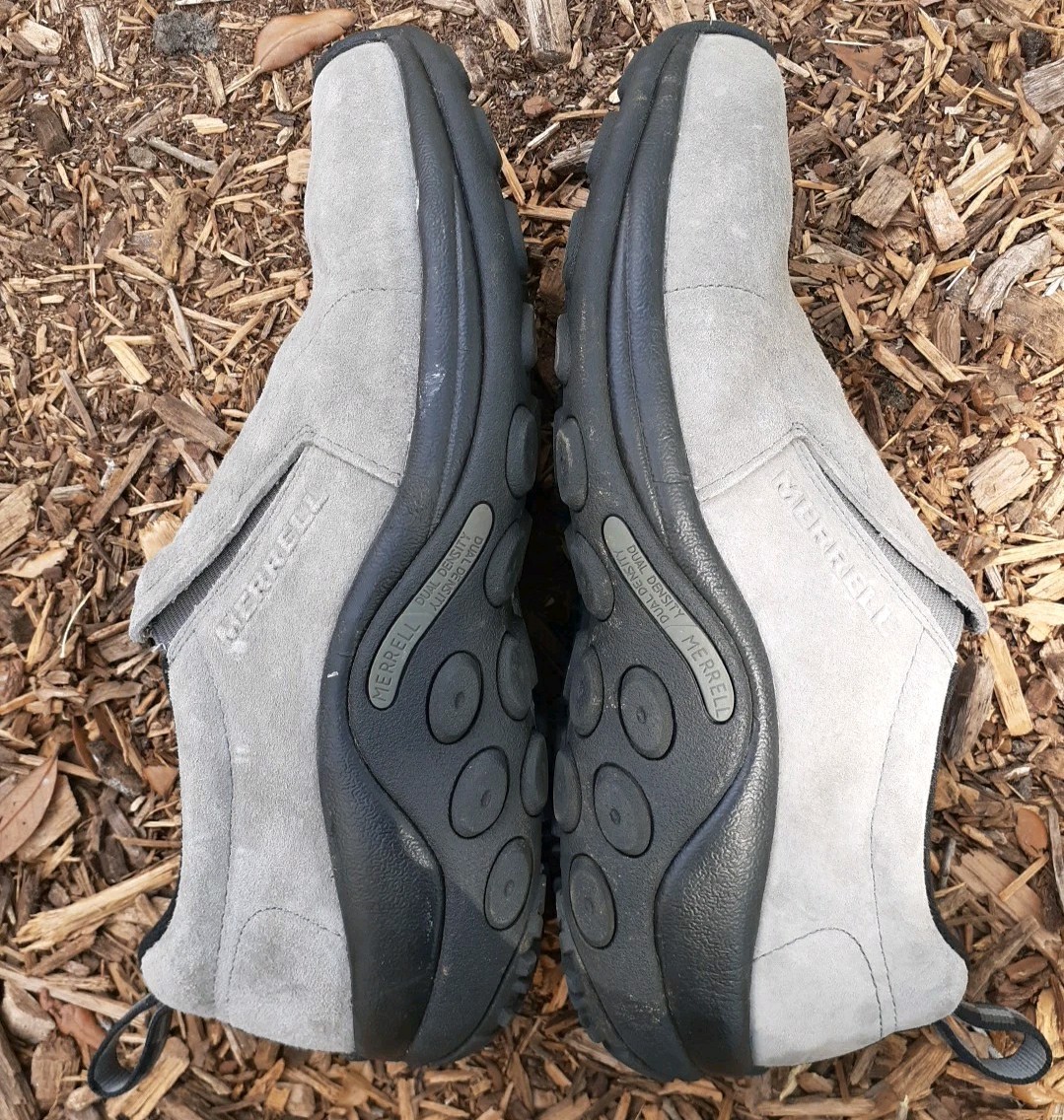 Scarpa Merrell Jungle Moc uomo taglia 9 slip on comoda J71447 grigia come nuova