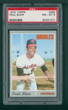 1970 Topps Baseball Card - #285 Paul Blair, PSA 8 NM/MT