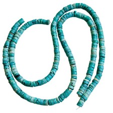 New Mexico Blue Turquoise Loose beads Heishi Lot of 2 strand 15" 6mm Natural