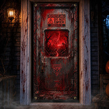 Halloween Door Cover, Scary Restricted Area Curtain 35.4 x 70.9 Inch, Spooky ...