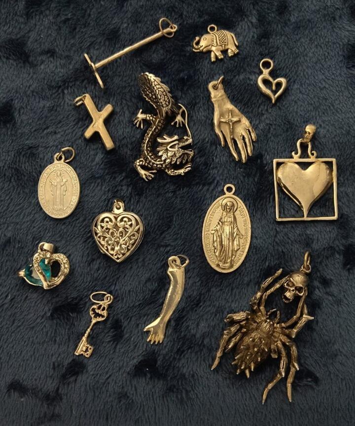 Lot Of 14 Variety Silver Tone Necklace Pendants