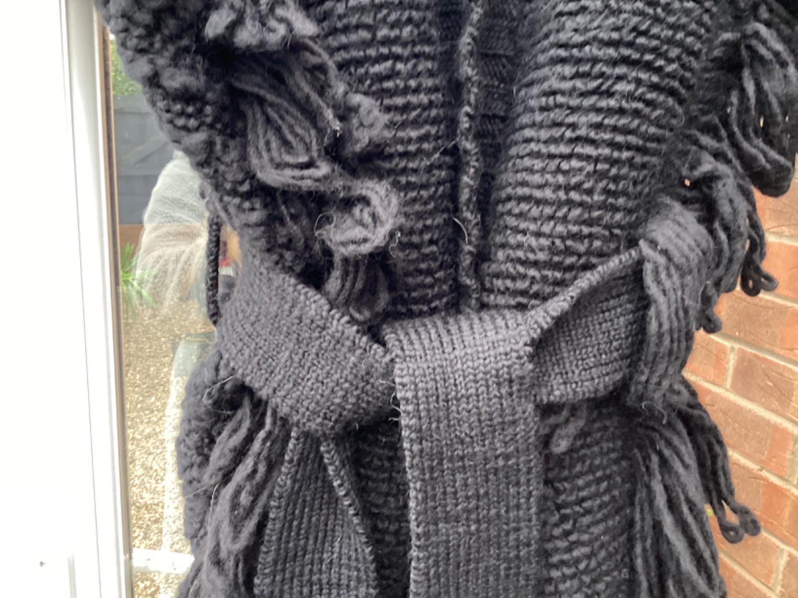 BNWT ZARA SRPLS BLACK 95percent FRINGED BELTED CARDIGAN size S - M RRP £169 REDUCED. image 3