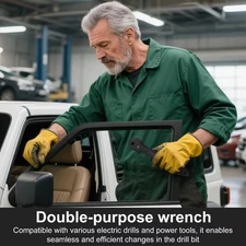 2-in-1 Ratchet Drill Chuck Key Wrench Universal Chuck Key Replacement Tool for D