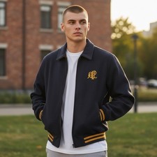 VTG Polo Ralph Lauren Sport Reversible Varsity Collegiate wool/Nylon Jacket Sz M