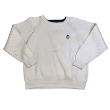 Vintage Chaps Ralph Lauren Knit Sweater Size Medium White Casual