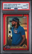 2025 Topps Chrome Update Fernando Tatis Jr Red ASG Variation /5 PSA 10 Pop 1