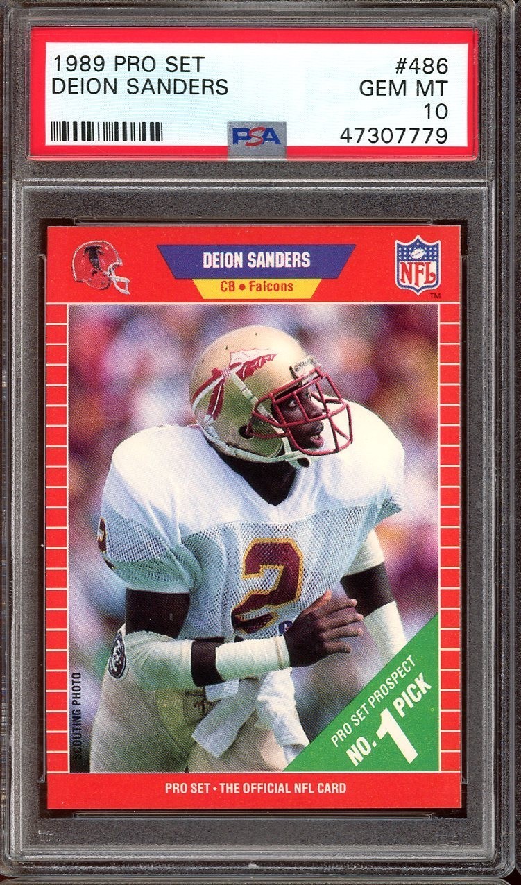 1989 Pro Set Football #486 Deion Sanders PSA 10