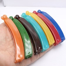 6 Mixed Jelly Color Plastic Banana Clips Hair Claw Ponytail Holder 98mm for DIY