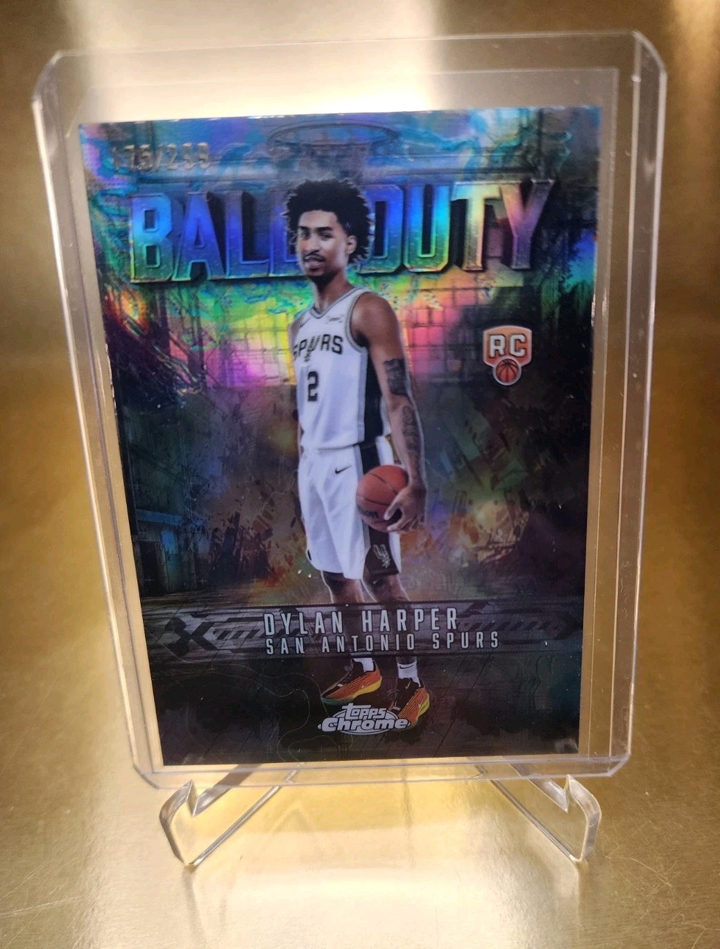 2025-26 Topps Chrome #BD-22 Dylan Harper BALL OF DUTY TEAL REFRACTOR RC /299