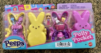 Polly Pocket Peeps Micro Playset [Yellow & Pink] Easter Bunny Mattel
