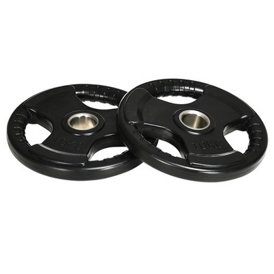 2er-Set Hantelscheiben 2 x 10 KG Olympiascheiben für Gewichtheben Schwarz