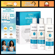 Keratin Hair Straightening Treatment Kit - Brazilian Blowout, Anti-Frizz, Shine,