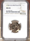 1938-D/D BUFFALO NICKEL NGC MS65 028009