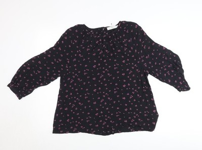John Lewis Damen schwarz Herz Print Tunika Bluse Größe 10