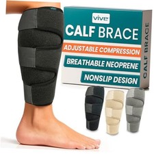 Calf Brace - Adjustable Shin Splint Support - 1 Count Pack of 1 1 Black