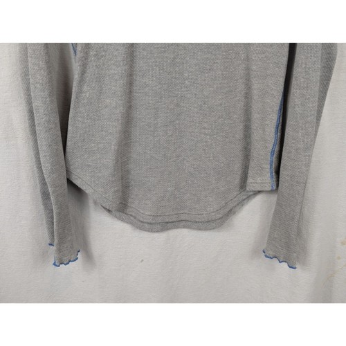Free People Thermal Style Zip Cuff Shirt Gray Women's Size Large - Picture 4 of 13