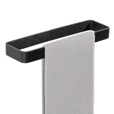 Matte Black Hand Towel Holder for Bathroom Wall, 12 Inch Adhesive Towel Bar H...