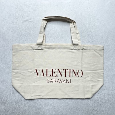 Valentino Garavani Bag 100% Cotton Beach Canvas Tote Cream Ivory  26  X 15 