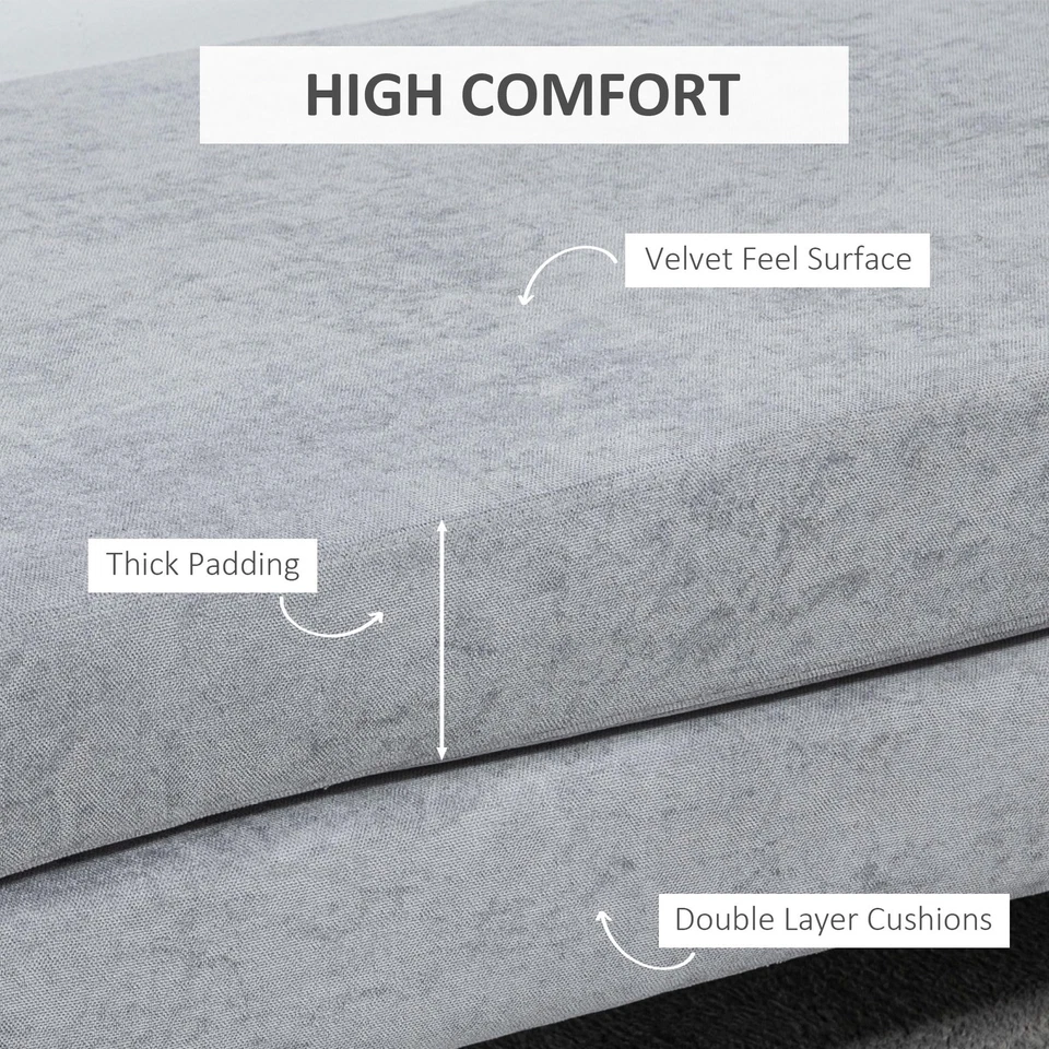 Banco de extremo de cama 48, banco de entrada tapizado con cojines de asiento de doble capa Foto 3 de 4