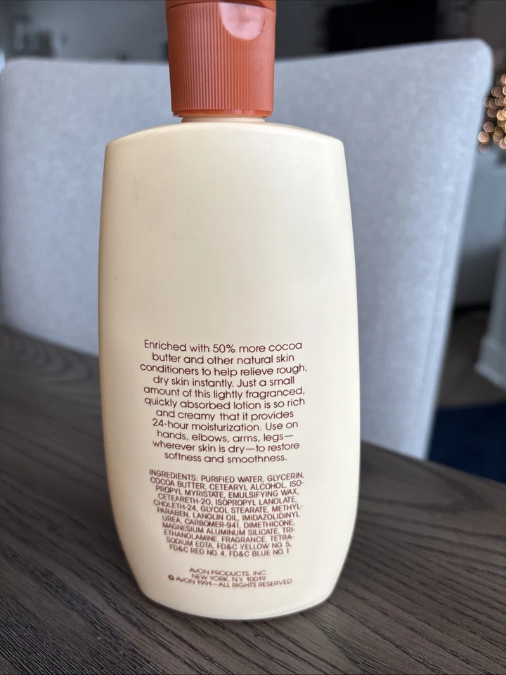 Avon Care Deeply con burro di cacao lozione extra cremosa vintage 1991 nuovo non sigillato 10 oz - Immagine 3 di 4