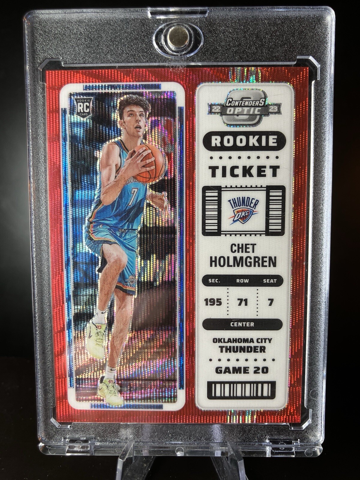 2022-23 Panini Contenders Optic #4 Chet Holmgren - Asia Red Wave Prizm